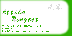 attila mingesz business card